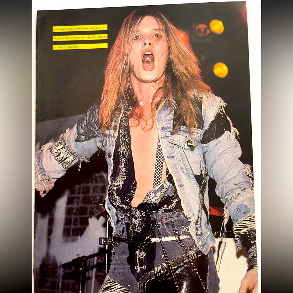 Vintage Skid Row Sebastian Bach pinup